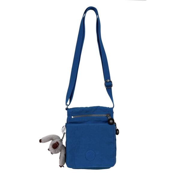 Kipling Eldorado Crossbody Mini Purse Lightweight Nylon Twilight Blue Monkey Fob - Picture 1 of 16